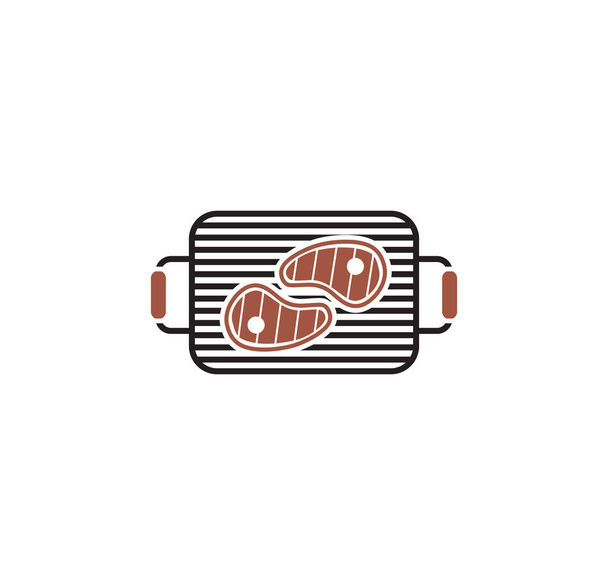 Steak kapcsolódó ikon a háttérben grafikai és web design. Kreatív illusztráció koncepció szimbólum web vagy mobil alkalmazás. - Vektor, kép
