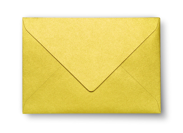 Крупный план золотого конверта
. - Фото, изображение