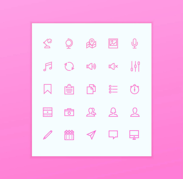 set of line icons, simply vector illustration   - Wektor, obraz