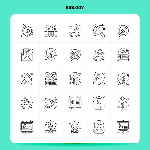 Aperçu 25 Ensemble d'icônes de biologie. Conception de style de ligne vectorielle Icône noire
 - Vecteur, image