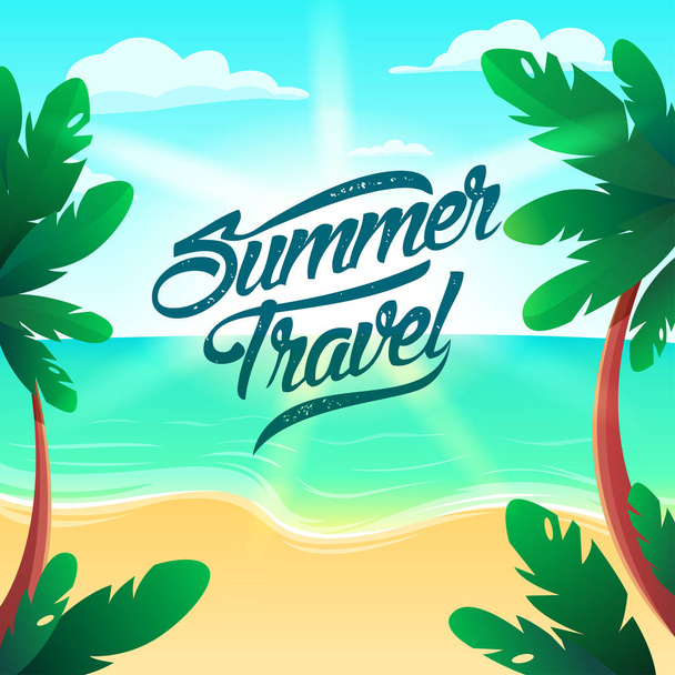 summer travel, simply vector illustration   - Vektor, kép
