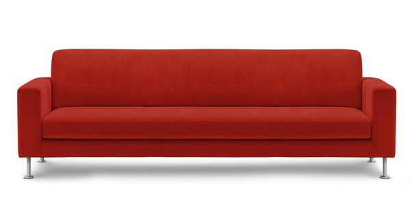 Sofá largo rojo
 - Foto, Imagen