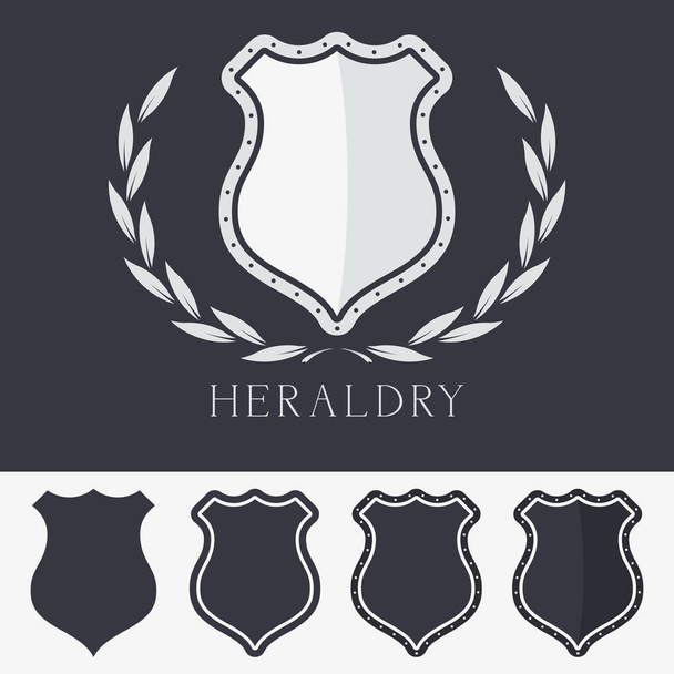Escudo Heráldico em Branco com Ilustração de Vetor de Sinais de Coroa. Símbolo
 - Vetor, Imagem