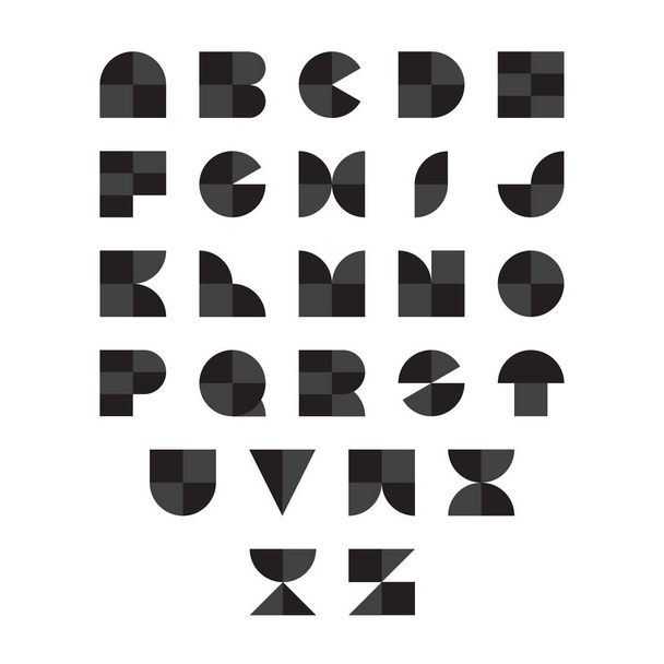Geometric shape font design - Vector, Image