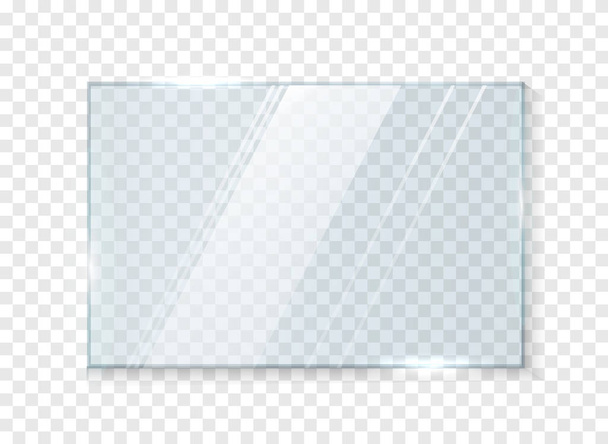 Szklane okno izolowane na białym tle. Szklane talerze. Szklane banery na przezroczystym tle. Ilustracja wektora - Wektor, obraz