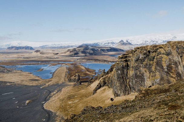 amazing bird view of Iceland mountains landscape  - Фото, изображение