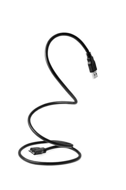 USB kabel izolovaný na bílé - Fotografie, Obrázek