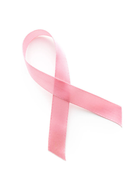 Pink breast cancer ribbon. Breast cancer symbol isolated on white background. - Photo, image