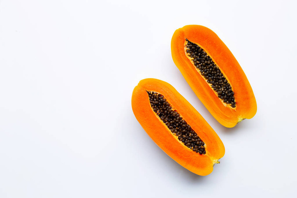 Papaya fruit on white background - Foto, Bild