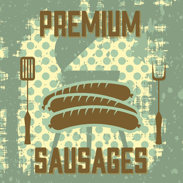 Premium sausages - Vektor, Bild