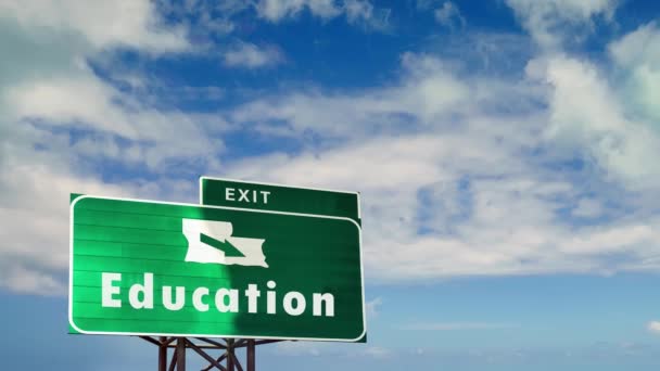 Street Sign the Way to Education - Footage, Video