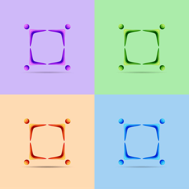 Gruppe und soziale Verbindung Symbole und Logo, Vektorillustration - Vektor, Bild