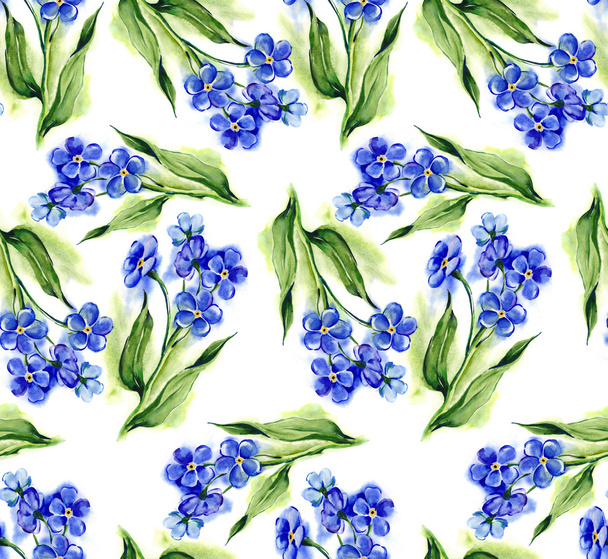 Forget-me-not Flowers Seamless Pattern - Foto, imagen