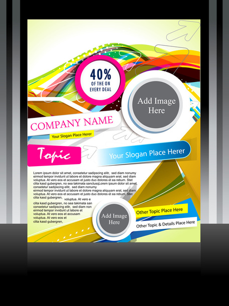 Vector Colorful Wave flyer & Poster - Vector, afbeelding
