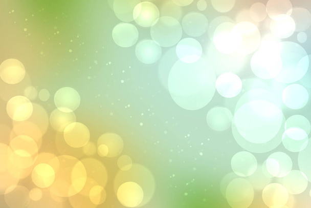 Abstract gradient green light and yellow colorful spring or summer bokeh background. Beautiful texture. - Photo, image