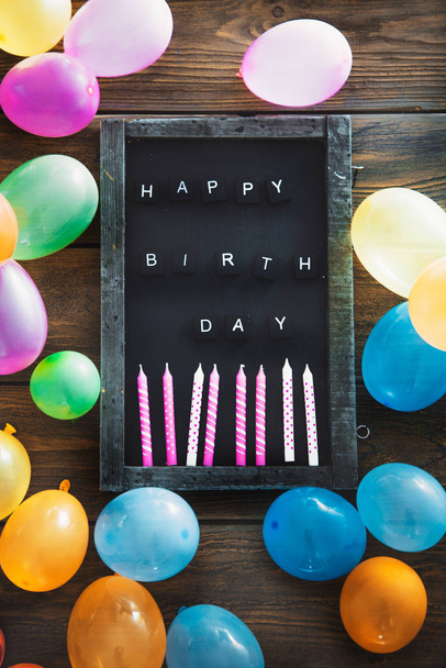 Birthday background. Birthday celebration with copy space. Birthday greeting card - Photo, Image