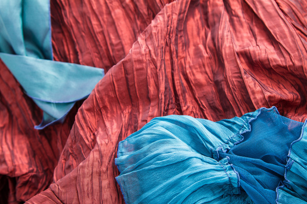Tissu bleu et rouge
 - Photo, image