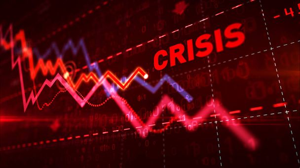 Crisis and stock markets down chart - Фото, зображення