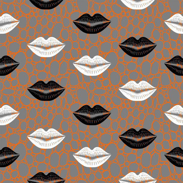 Lips seamless pattern - Вектор,изображение