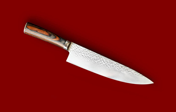 Chef's knife for your kitchen isolated on black background. With clipping path - Zdjęcie, obraz