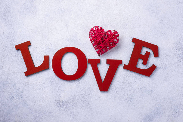 Valentines Day background with letters LOVE - Φωτογραφία, εικόνα