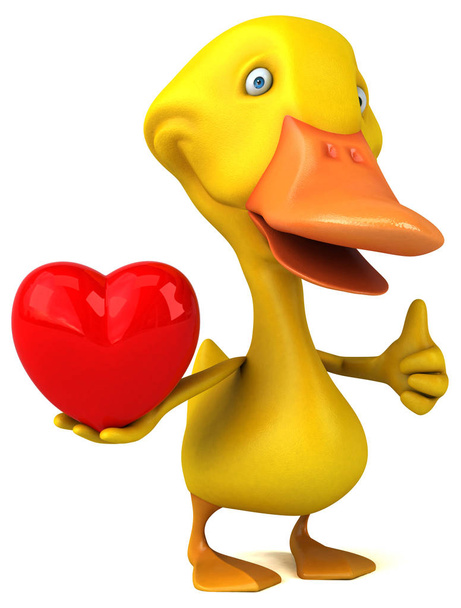 Fun duck - 3D Illustration - Valokuva, kuva
