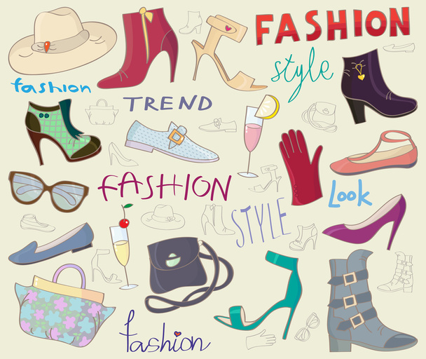 Fashion shoes background - Vector, Image