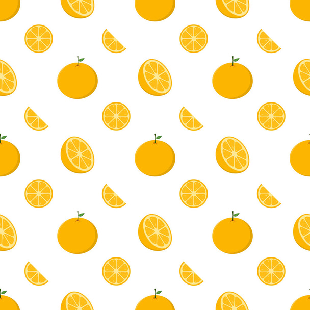 Fresh Orange Seamless Pattern Background. Slice of Orange Seamless Pattern - Nature - Vector, Image