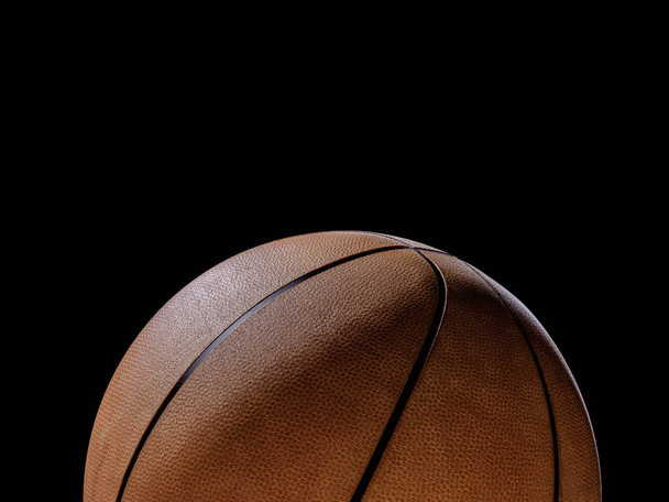 Basketball close-up on black background - Foto, imagen