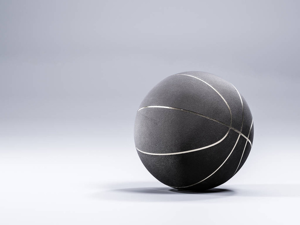 Black metalic Basketball close-up on studio background - Foto, afbeelding