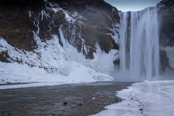 Beautiful Skogafoss on a cold winter day, Iceland, Europe - Foto, Imagen
