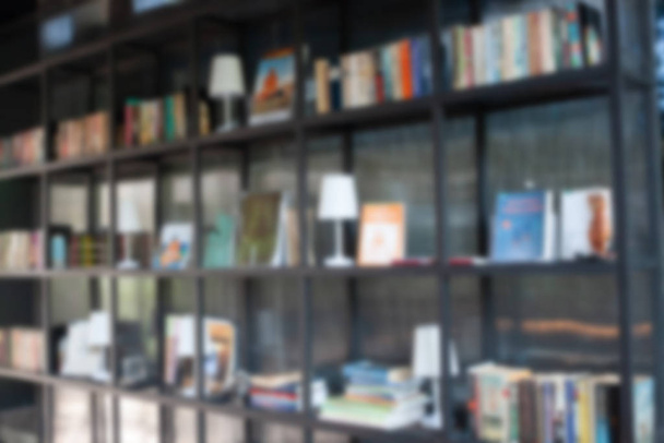 Blur book shelf in the living room - Φωτογραφία, εικόνα