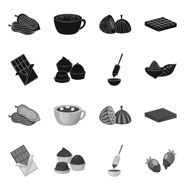 Isolated object of food and yummy sign. Set of food and brown stock symbol for web. - Vettoriali, immagini