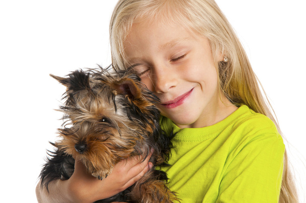 Child with her dog - Foto, Imagen