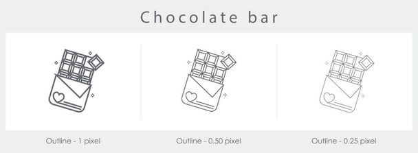  Barre de chocolat avec icône de ligne de coeur
 - Vecteur, image