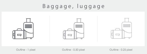  Baggage, luggage line icon - Vector, Image