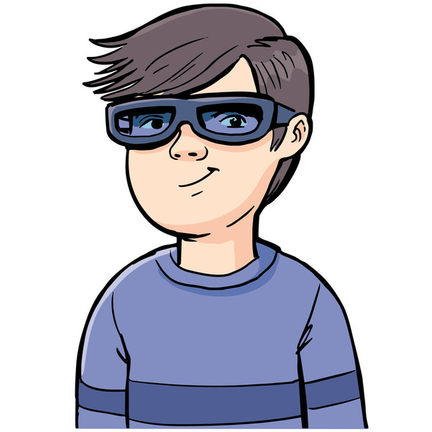 ragazzo adolescente con occhiali 3D
 - Vettoriali, immagini