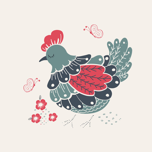 chicken chest print - Vector, imagen
