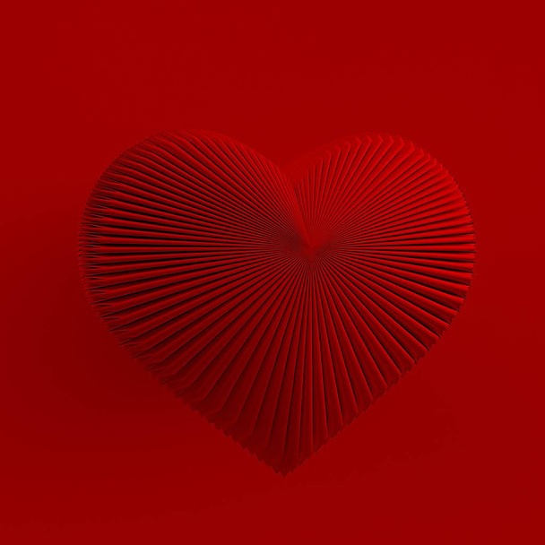 Heart origami. Perfect Love symbol. Valentine's Day sign. 3d rendering - Foto, afbeelding