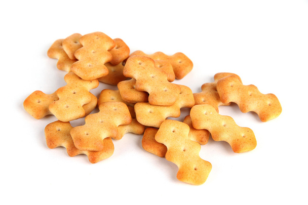 heerlijke crackers geïsoleerd op wit - Foto, afbeelding