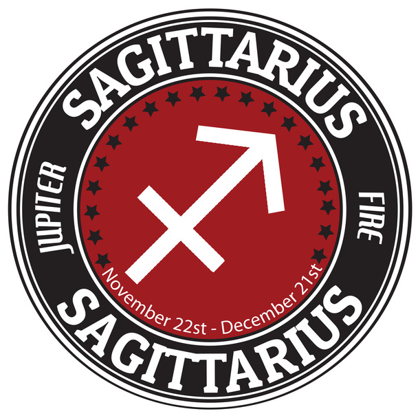 Sagitarius zodiac popisek - Vektor, obrázek