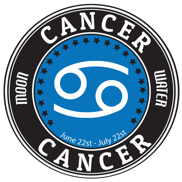 Etiqueta del zodiaco del cáncer
 - Vector, Imagen