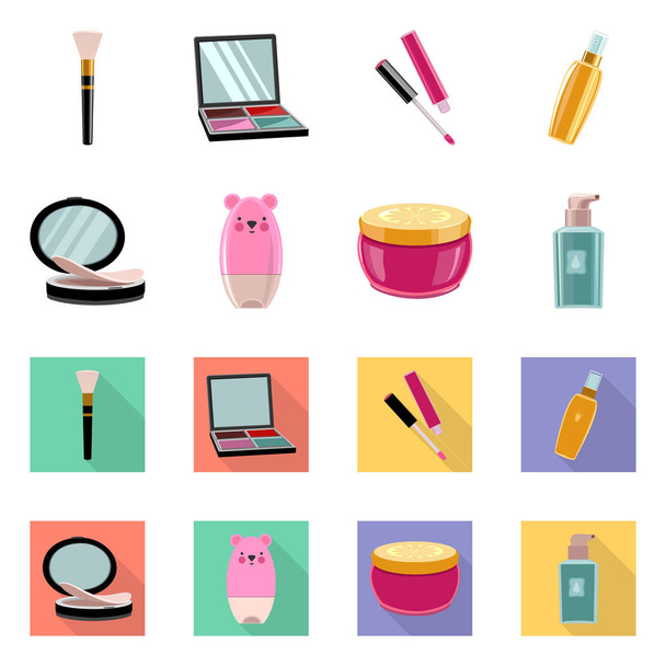 Vector design of makeup and product sign. Collection of makeup and cosmetology stock symbol for web. - Vector, imagen
