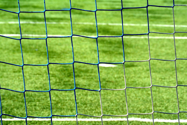 A labdarúgó stadion céljának hálója - Fotó, kép