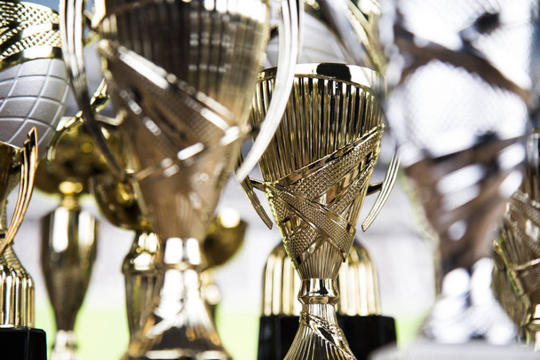 Award winning and championship concept, trophy cup on sport background - Φωτογραφία, εικόνα