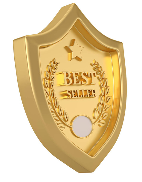 Escudo Best seller Aislado en fondo blanco. ilustración 3d
 - Foto, imagen