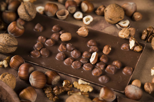 Chocolate sweet, cocoa and food dessert background - Фото, зображення