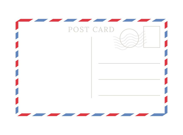 Blank template of a backside of travel postcard - Vector, Image