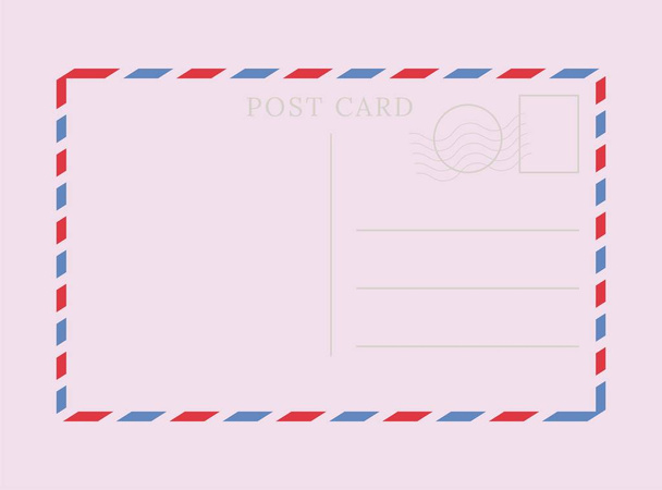 Blank template of a backside of travel postcard - Vector, Image