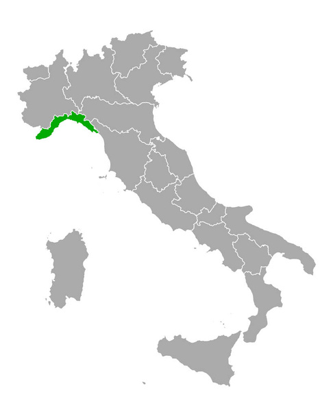 Liguria térképe Olaszországban - Vektor, kép